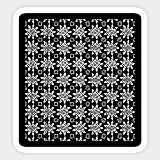 Black and white flower plant pattern Sticker